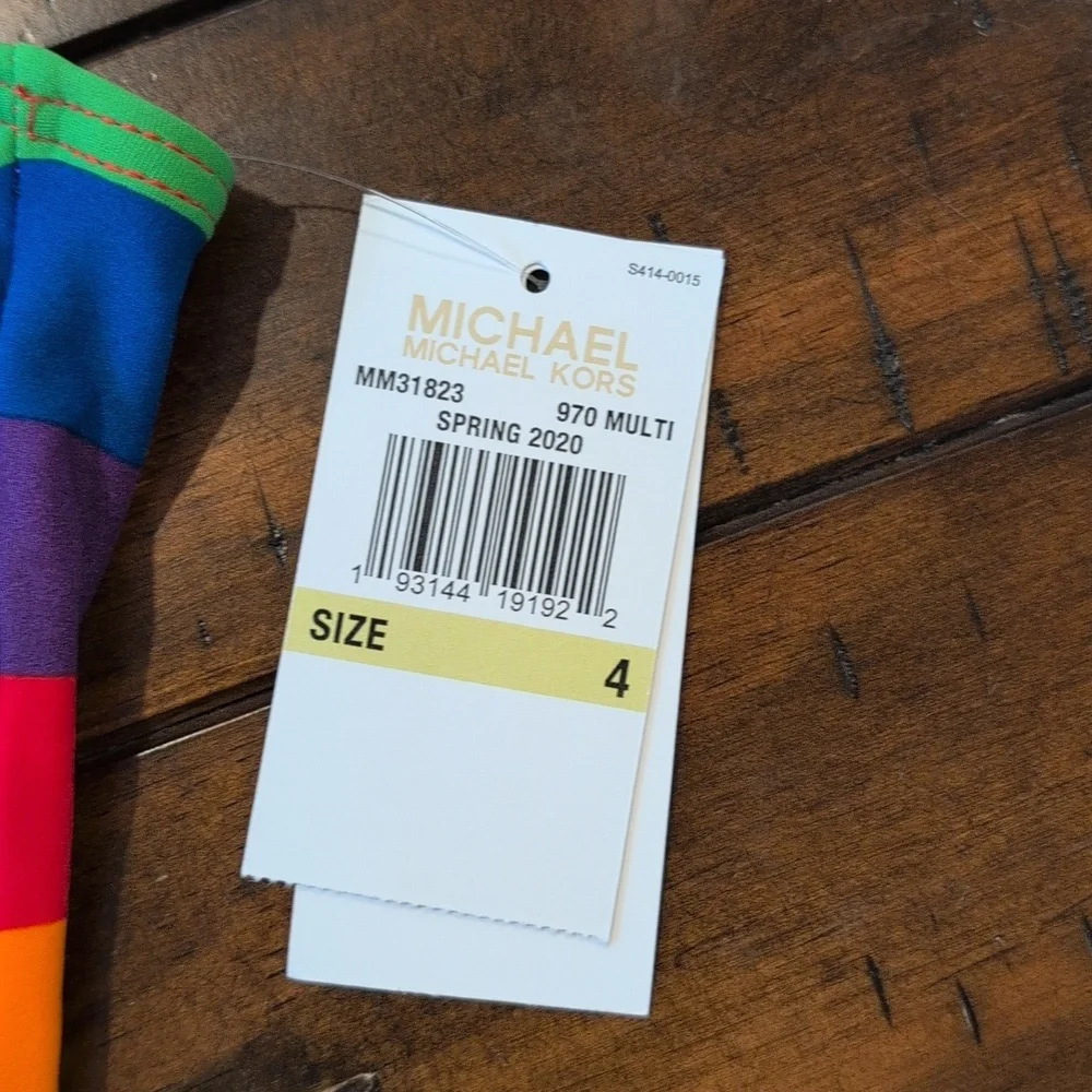 Michael Kors Rainbow Stripe One Piece Bathing Suit Swim Suit